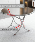 Ultra Strong Stainless Steel Folding Work Table With Thick Silicone Floor Pads And Premium Brushed Finish X Beam Reinforcement for outdoor use.