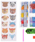 Easy Diamond Art Kit With Tools For Beginners, featuring colorful animal stickers and resin beads for DIY sticker craft.