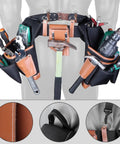 Heavy Duty Electrician And Carpenter Tool Belt With Full Grain Leather Construction, 19 Pouches, Adjustable Suspension System