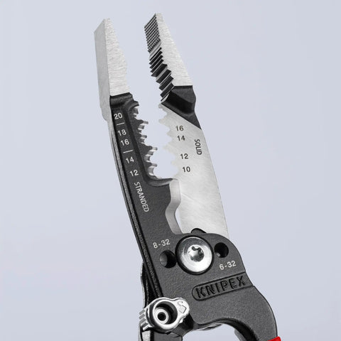 Close-up of the forged wire cutter from Two Piece Electrical Tool Set Featuring High Leverage Lineman's Pliers And Forged Wire Cutter For Electricians Heavy Duty Durable Steel Build For Any Wiring Task.