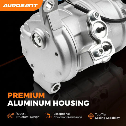Heavy Duty Air Conditioner Compressor Compatible With 2000 To 2013 Chevy Silverado Tahoe Suburban And Gmc Yukon 5.3L 4.8L V8 Engine Straight Drop In Swap with aluminum housing
