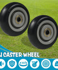 8 Piece 4 Inch PU Caster Wheels Kit For Carts And Platforms - Replacement Casters For Shelves, Cargo Trucks, And Snow Blowers, 4x1.2 Inch, 3/8 Inch Axle, Black.