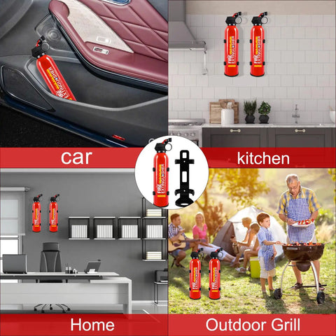 3 Pack Hella Compact Mini Fire Extinguisher Badass Fire Defense Water Based Multi Purpose Class A B C K Rated With Wall Mount Bracket For Car Rv Boat Kitchen Garage