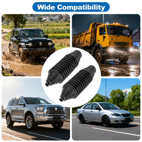 Universal Inner Tie Rod Boot Kit With Dustproof Silicone Rack And Pinion Boot Includes Cable Ties And Clamps Two Pieces shown