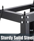 Pro Grade Stand For 10 Inch Band Saw, Heavy Duty Steel Frame Weighing 12.5 Lbs, close-up of steel frame with bolts