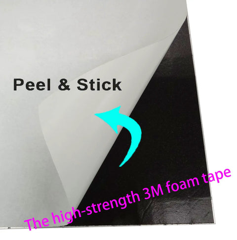 Peel And Stick Metal Backsplash Tiles For Kitchen Walls, showing strong adhesive backing with labeled peel & stick feature