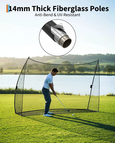 Heavy Duty Golf Practice Net 10x7 Feet With Sturdy Frame And Quick Setup Portable Hitting Net in outdoor use