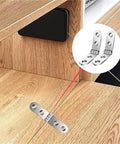 32 Pack 180 Degree Foldable Screw-On Hinge Flaps installed on furniture door for full backward swing demonstration