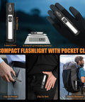 Rechargeable Magnetic Mini Flashlight With Beefy Beam High Lumen LED USB C 8 Modes Dual Button Waterproof Pocket Torch
