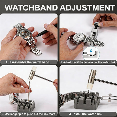 All In One Watch Repair Kit With Link Removal Tool 18 Sizing Options, Screwdriver Set, Spring Bar Tool, Band Hole Punch
