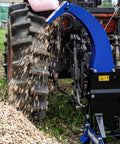 6 Inch 3 Point PTO Wood Chipper For 40-100 HP Tractors Heavy Duty Mulcher With 30 Inch Rotor And Reversible Blades in action
