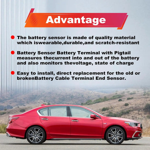 Battery Current Sensor Terminal Clamp For Honda Accord And Acura Rlx 2013 To 2020 Heavy Duty Metal Build shown on a red Acura vehicle.
