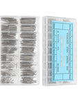 Packaging of Ten Millimeter Watch Spring Bar Repair Kit For Stainless Steel Bands With Cotter Pins Set Of 18 Sizes displayed in box