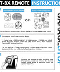 One Button Intellicode Garage Door Remote For G1T-BX 38501R Replacement instructions with programming guide