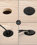 Two Inch Desk Grommet Black For Cables Flexible Cable Grommet Pack Of Five fits two inch holes on desk surface