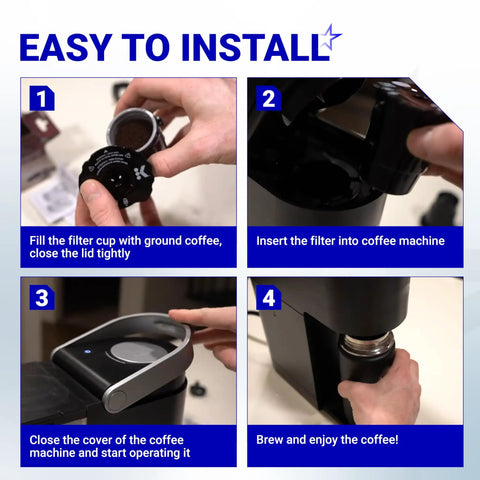 Installation guide for Upgraded Reusable Keurig Coffee Filter 2 Pack 119367 Replacement Part For K Cups 2.0 Series.