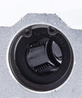 One Piece Linear Bearing Slide Set SCS6UU SBR30UU For CNC Parts And 3D Printer Projects, Length Range 6 To 30 Mm, Smooth, Precise Motion For Precision Machinery, Milling, And Tooling Applications, Ideal For DIYers And Pros. close-up of black linear bearing insert in metal housing