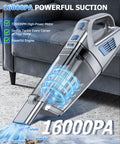 Cordless Handheld Vacuum With 16000 Pa Suction Rechargeable Portable Car And Home Cleaner Go To Power Vacuum in use on carpet