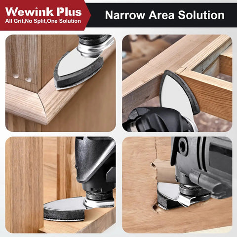 148Pcs Oscillating Tool Sanding Pads Set With Finger And Triangle Pads Wear Resistant Detail Sander Pads for corner work on wood