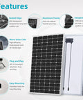 Kick Back And Power Your Whole Spot With This Solid Plug And Play Off Grid Solar Kit Featuring Six 350 Watt Panels with aluminum frame and tempered glass.