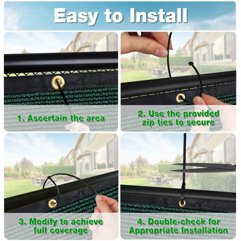 Installation steps for Heavy Duty HDPE Privacy Fence Screen With Custom Sizes For Outdoor Shade Coverage On Patios, Gardens
