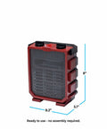 1500W Ceramic Space Heater With Fan, Portable Electric Space Heater With Three Modes, Red, adjustable thermostat, front view