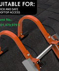 Two Pack Heavy Duty Roof Ladder Hook With Wheel And Rubber Grip T Bar Extension Ladder Stabilizer for safe roof access