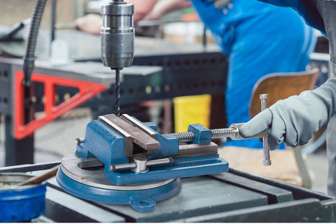 Low Profile Drill Press Vise 4 Inch DRL 100 Built Tough For Drilling Reaming And Tapping Projects In The Shop for woodworking.