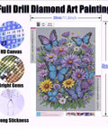 Diamond Art Kit For Adults Round 5D Full Drill Do It Yourself Dope Gem Art Painting Set For Beginners 12x16 Inch canvas display