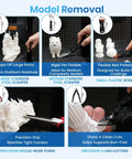 Model removal tools from Pro Grade 142-Piece 3D Printer Tool Kit with stainless steel scrapers, pliers, and flush cutters for Bambu Lab X1.