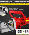 Electric Hydraulic Rebar Cutter 1700W Portable 20mm 25mm Cutting Tool with upgraded blades for heavy-duty construction projects