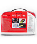 Compact Car Emergency Roadside Kit With Grab And Go Jumper Cables Tow Strap LED Flashlight Gloves First Aid Kit packaging