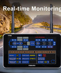 Wireless 1080P Backup Camera Monitor With Built In RV Tire Pressure Monitoring System TPMS Four Sensor Kit display on road