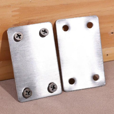 Heavy Duty Stainless Steel Corner Brackets Set Of Five Furniture Hardware With Mounting Screws Ultra Tough Shelf Support Connectors visible from top angle