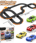 Epic Slot Car Track Set With Four Fast Cars Battery Or Electric Power Dual Lap Counter Circular Overpass Raceway Easy Build