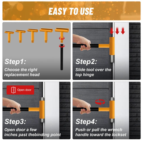 Upgraded Hinge Gap Adjusting Wrench For Residential And Commercial Doors Quick And Easy Door Hinge Alignment Tool Precise Adjustments User Friendly Replacement For Tight Fits Yellow Finish use instructions