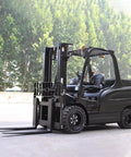 Mini Electric Forklift Pallet Stacker With Adjustable Reinforced Forks And Solid Tires For Indoor Warehouses Heavy Duty Material Handling in outdoor setting.