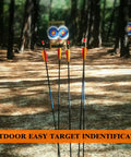 50 Piece Archery Target Papers Set With 8 Plastic Target Face Pins And Marker Pen for backyard practice in a forested area