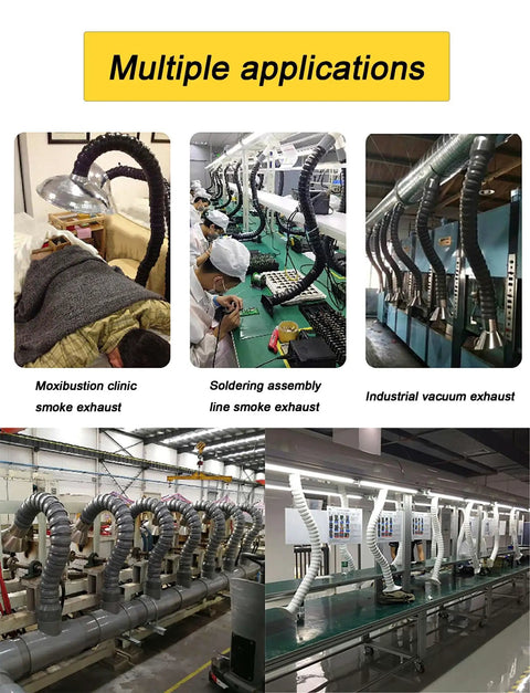 Top Shelf Fume Extractor Arm Featuring Smooth Pivot Action For Heavy Duty Welding Shops Slick Heat Resistant Hose Built Tough To Catch All Those Fumes Adjustable Length Eighty Two Hundred CM in multiple applications.