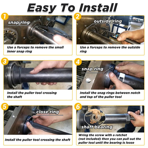 Step-by-step guide using Durable Transmission Input Shaft Bearing Puller Tool Kit Compatible With Eaton Fuller Transmissions for safe bearing removal