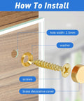 How to install 16 Pack Sweet Looking Brass Decorative Screw Caps And Covers Half Inch with screws and washers on wood.