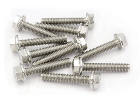 Genuine 304 Stainless Steel Hex Flange Bolts 5 16 By 18 X 1 3 4 Inch Fully Threaded Flanged Hex Head Screws Tough As Nails For Decking Fencing And Machine Assembly Heavy Duty Real Deal 10 Piece Set