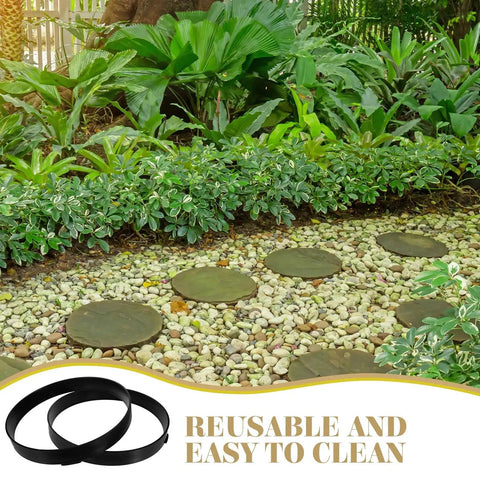 Garden path with circular stones made using DIY Reusable Concrete Paving Mold 13.6 Inch Circular Stepping Stone Form For Garden Path Walkway And Patio Easy To Use Plastic Tool Delivers Pro Grade Results No Skills Needed