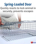 Medium One Door Live Catch Humane Trap For Rabbits Skunks Minks And Squirrels With Smooth Internal Edges And A Handle Guard