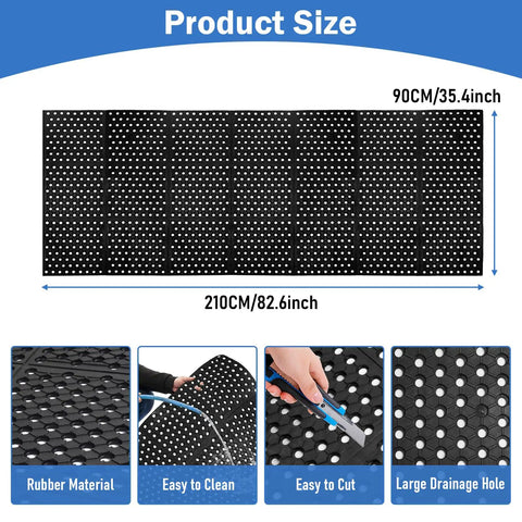Illustration of the Heavy Duty Anti Fatigue Drainage Mat 82 By 35 Inch For Kitchens And Wet Areas showing size and features.