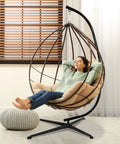 Heavy Duty Steel Hanging Chair Stand For Hammock Swing Chair Indoor Outdoor C Frame Stand With X-Shape Base in living room