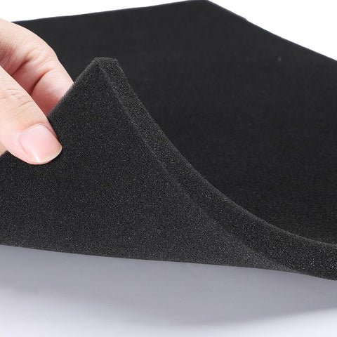 60 PPI Coarse Polyurethane Foam Filter Sheet Go To Washable And Reusable Cut To Size 18x12x0.6 Inches held by hand