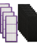 Replacement 4 Filter And 8 Carbon Filter Set For Holmes AER1 True Filter And Bionaire Air Purifiers HAPF300AP U4 Kit
