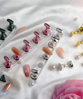 2 Sets Pink Nail Stands For Press On Nails Display With Magnetic Nail Holders on white background