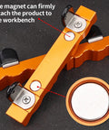 Bike Axle And Spindle Vise Insert With Magnetic Clamp, adjustable for 4-36 mm, showing orange design with strong magnets.